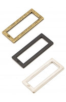1.5 Flat Rectangle Rings Black