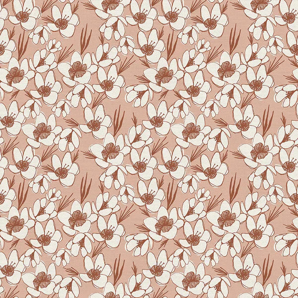 Blossom Flower Fields Red and White Yardage