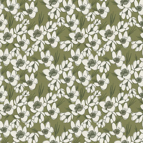 Blossom Flower Fields Green Yardage