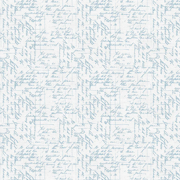 Blossom Handwriting Aqua Yardage