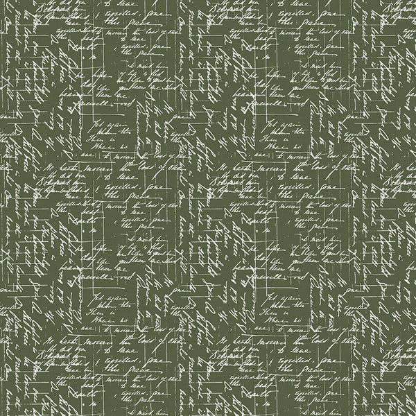 Blossom Handwriting Green Yardage