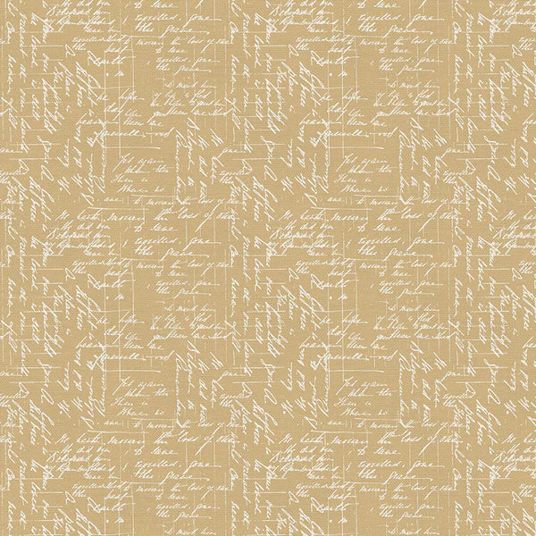 Blossom Handwriting Gold Yardage