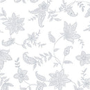 Quilter's Flour VI Flower White on White Fabric