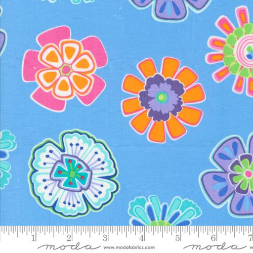 Fiesta Party Time Florals Sky Yardage