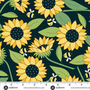 Sunny Honey Blooms Abuzz A-1574-K Black Fabric