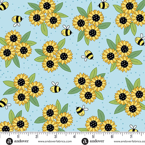 Sunny Honey Sunny Bouquet A-1575-B Blue Fabric