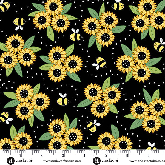 Sunny Honey Sunny Bouquet A-1575-K Black Fabric