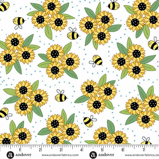 Sunny Honey Sunny Bouquet A-1575-L White Fabric