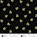 Sunny Honey Buzzy Bees A-1577-K Black Fabric
