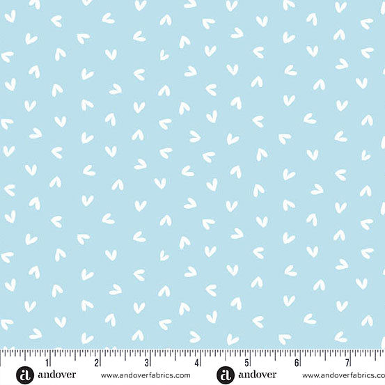 Sunny Honey Hearts Aflutter A-1578-B Blue Fabric