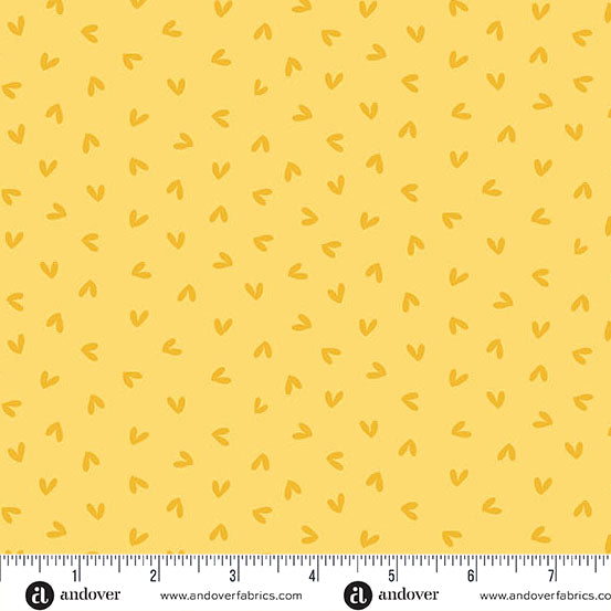 Sunny Honey Hearts Aflutter A-1578-Y Yellow Fabric