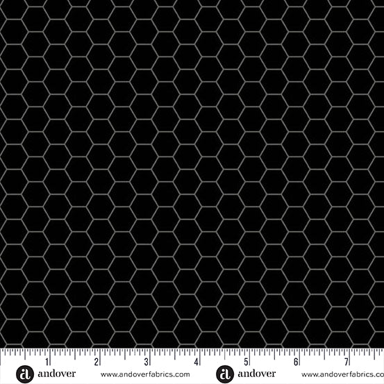 Sunny Honey Honeycomb A-1579-K Black Fabric