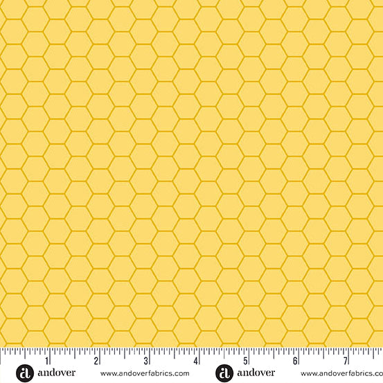 Sunny Honey Honeycomb A-1579-Y Yellow Fabric