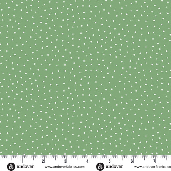 Sunny Honey Dancing Dots A-1580-G Green Fabric