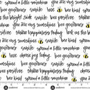 Sunny Honey Bee Positive A-1581-L White Fabric