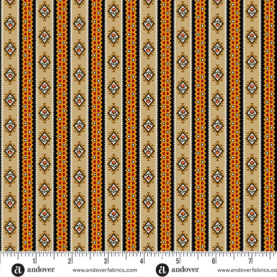 Spice Market Bloom Stripe A-6023-LN Licorice Fabric