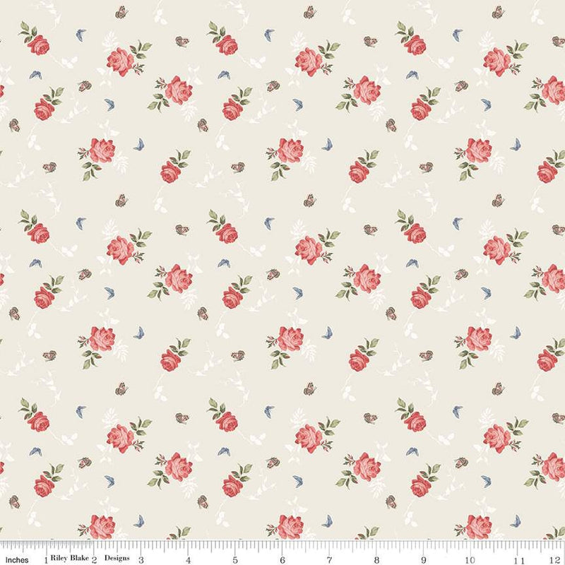 Anne of Green Gables Roses Cream Fabric
