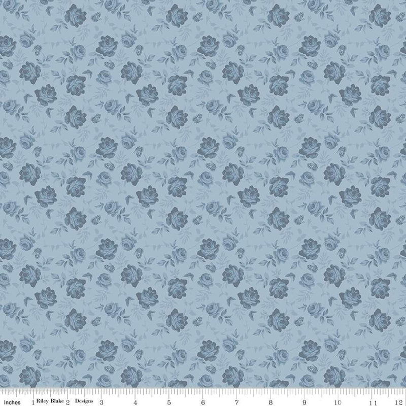 Anne of Green Gables Tone-On-Tone Blue Fabric