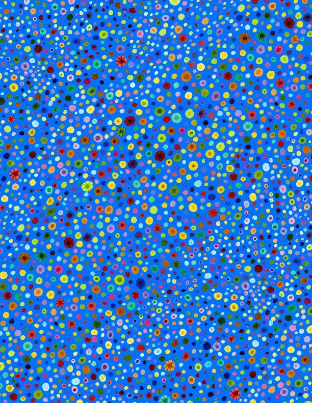 Bright Blue Glass Beads Yardage
