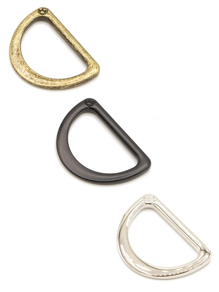 1" Flat D Rings Black