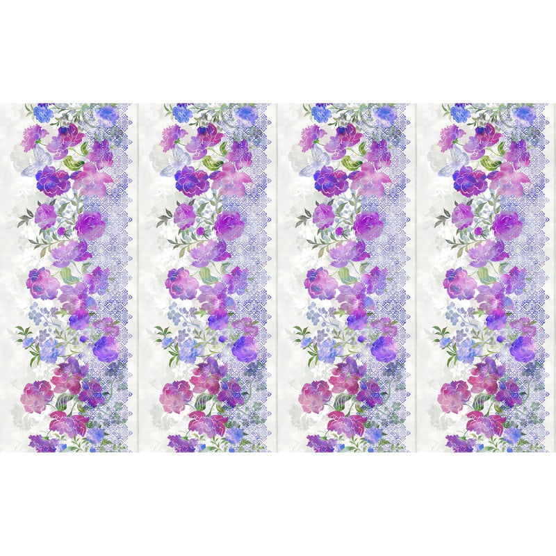 Ethereal Border Purple Yardage