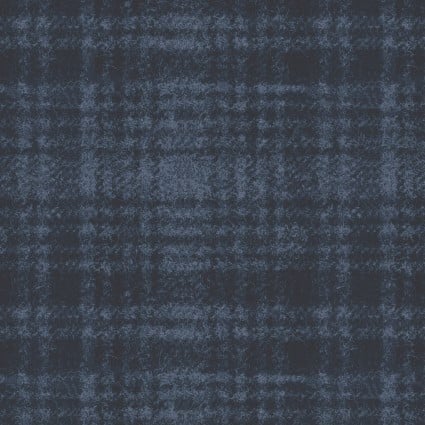 Woolies Flannel Windowpane Dark Navy Yardage