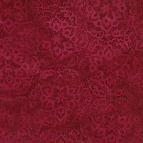 Island Batik Ornate Gems Hexagon Red Yardage