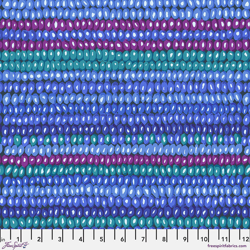 KFC Vintage Beaded Stripe Cobalt Yardage