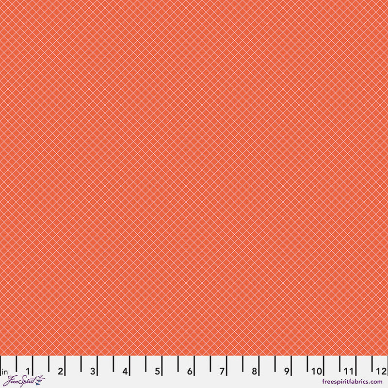 Tula Pink True Colors On the Grid Salmon Fabric