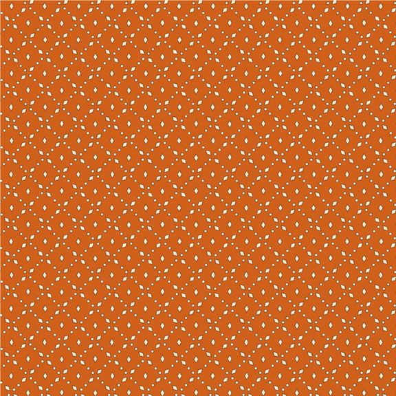 Historic Halloween Diamond Orange Fabric