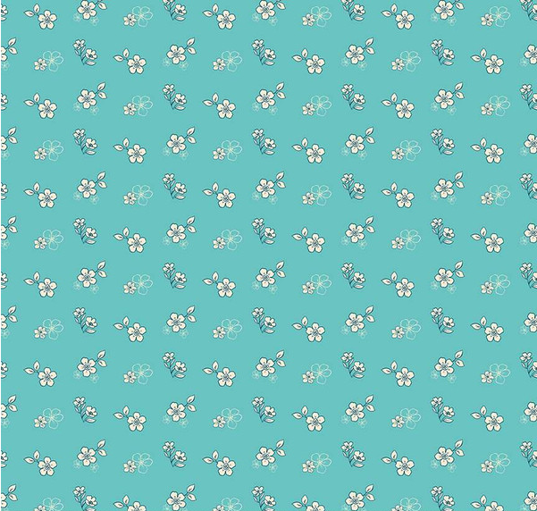 Feed My Soul Tossed Floral Sky Yardage