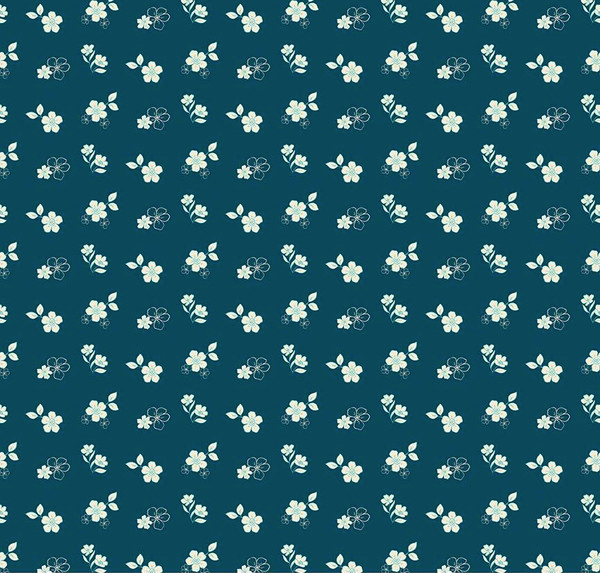 Feed My Soul Tossed Floral Navy Yardage