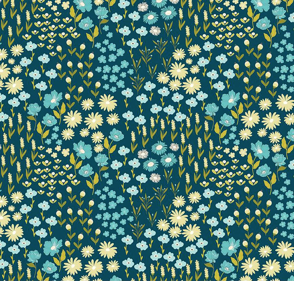 Feed My Soul Flower Garden Navy Yardage