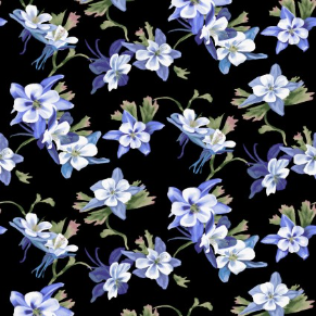 Woodland Columbine Blue Yardage