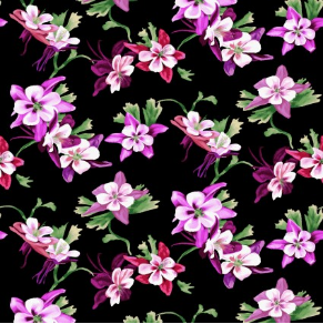 Woodland Columbine Eggplant Yardage