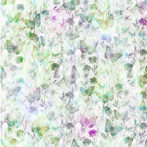 Ethereal Butterflies Purple Yardage