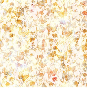 Ethereal Butterflies Gold Yardage