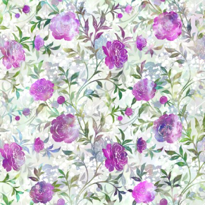 Ethereal Rose Vine Purple Yardage