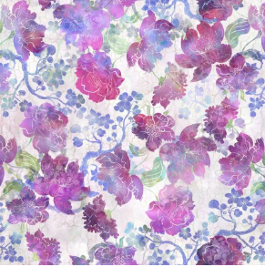 Ethereal Large Floral Purple Yardage