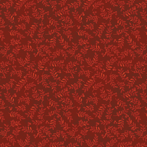 American Spirit Harvest Berry Leaves Red Yardage