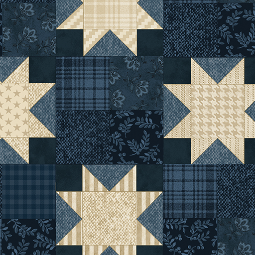 American Spirit Patch Blue Yardage