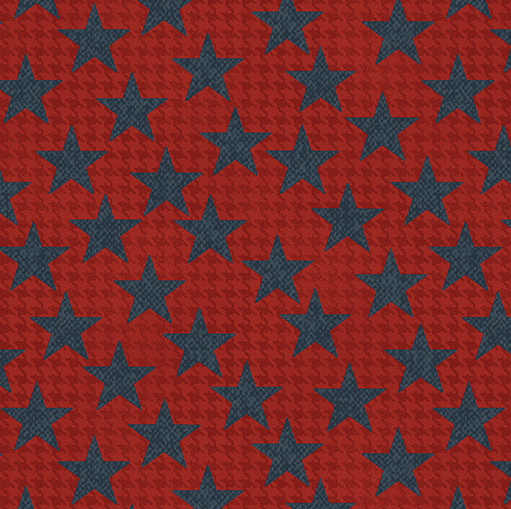 American Spirit Houndstooth Stars Red Yardage