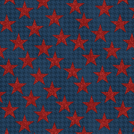 American Spirit Houndstooth Stars Blue Yardage