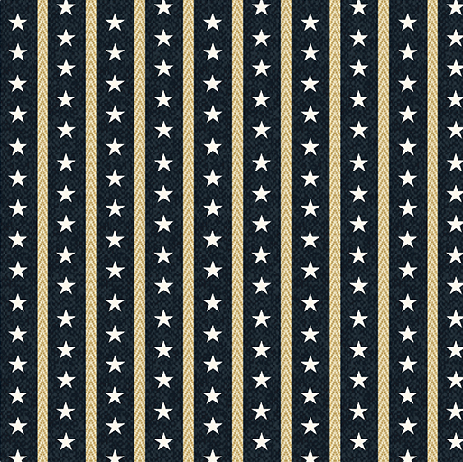 American Spirit Star Stripe Navy Yardage