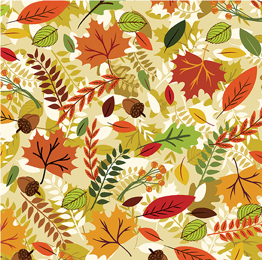 Gather Together Autumn Leaves Cream Yardage