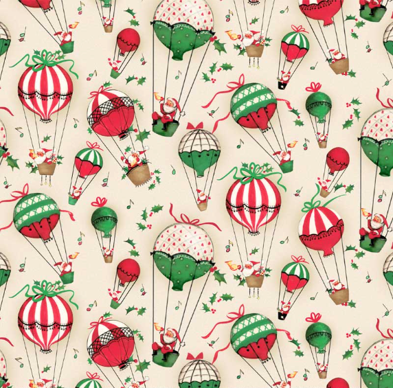 Merry Melody Hot Air Balloon Cream Yardage