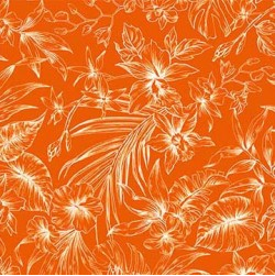 Paradise Found Botanical Beauty Orange Yardage