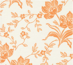 Denim & Daisies Woodcut Bloom Large Floral Butterscotch Yardage