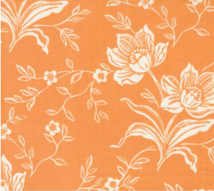 Denim & Daisies Woodcut Bloom Large Floral Butterscotch Yardage