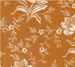 Denim & Daisies Woodcut Bloom Large Floral Nutmeg Yardage